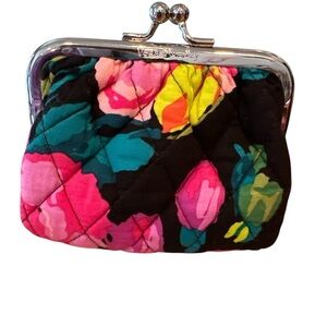 Vera Bradley Kiss Coin Purse Hilo Meadow Floral NWOT